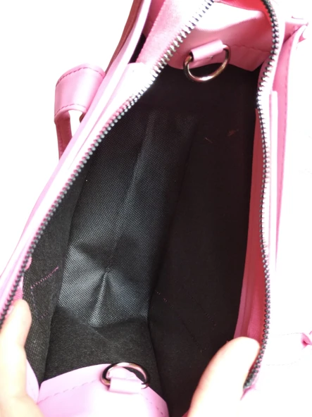 Pembe Buzi Kumaş Ayıcıklı Çanta Askılı Çanta El Çantası Omuz Çantası Kol Çantası Kadın Çanta Çapraz Çanta - 9