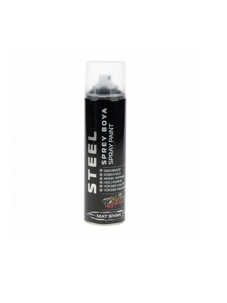Steel Sprey Boya Mat Siyah 200ml CK-4978 - 2