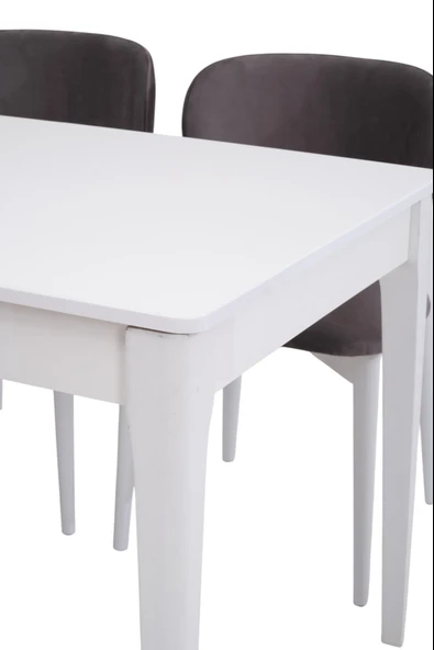 Paris Norte Lak Panel Mutfak Masa Sandalye Takımı 80x130cm - Resim 2