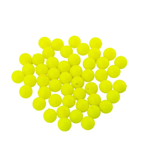 Yüzen Sazan Boncuğu - 14 MM - 50'li - Neon Yeşili - 6