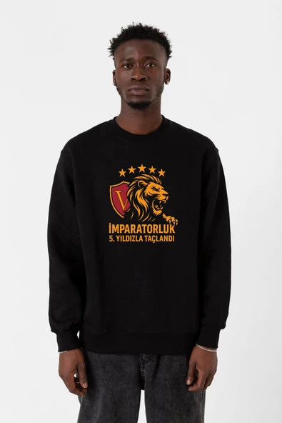 5 Yıldız Sarı Kırmızı İmparatorluk Siyah Erkek 2ip Sweatshirt