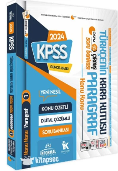 2024 KPSS Türkçenin Kara Kutusu Konu Konu Paragraf 1 Konu Özetli Dijital Çözümlü Çıkmış Soru Banka