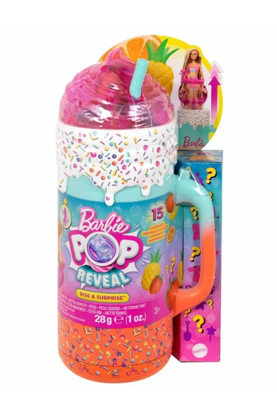 Barbie Pop Reveal Sürpriz Bardak Oyun Seti: 15 Sürprizle Dolu, Renk Değiştiren ve Kokulu Barbie Eğlencesi! - 3