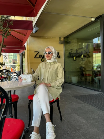 ÇİFT YAKALI TAŞLI GÖMLEK - 8