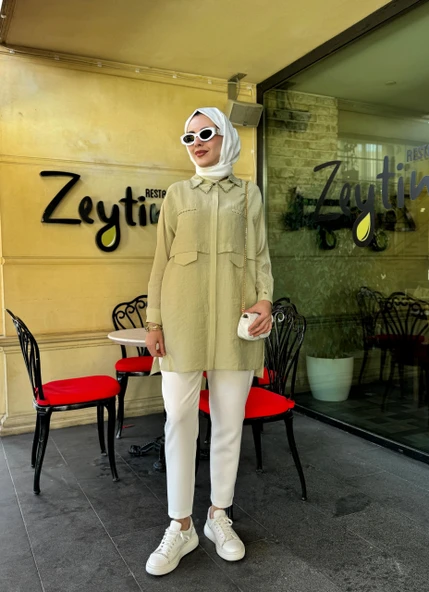 ÇİFT YAKALI TAŞLI GÖMLEK - 7