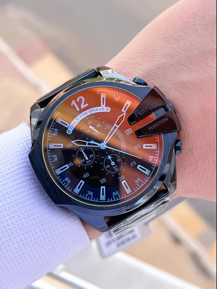 Ferrucci Otomatik Çelik Kordon 3 Atm Suya Dayanıklı Özel Tasarım Erkek Kol Saati VS.BLKT.0364 - Resim 5