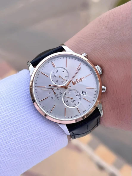 Lee Cooper 3 Atm Suya Dayanıklı Özel Tasarım Erkek Kol Saati VS.BLKT.0366 - Resim 4