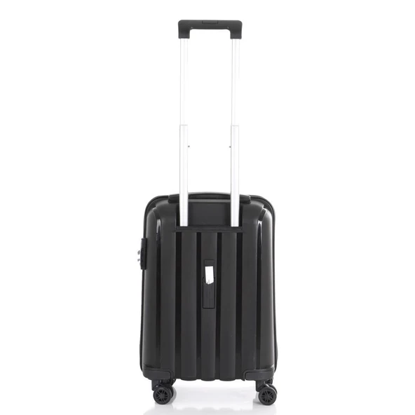 MÇS Bavul Büyük ve Kabin 2li Set Kırılmaz Silikon Valiz V305 Siyah - Resim 7