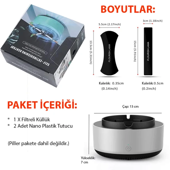 UpWay Dumanı Filtreleyen Küllük İki Adet Yapıştırıcı Tutucu Yıkanabilir Nano Ped Hediyeli - 8