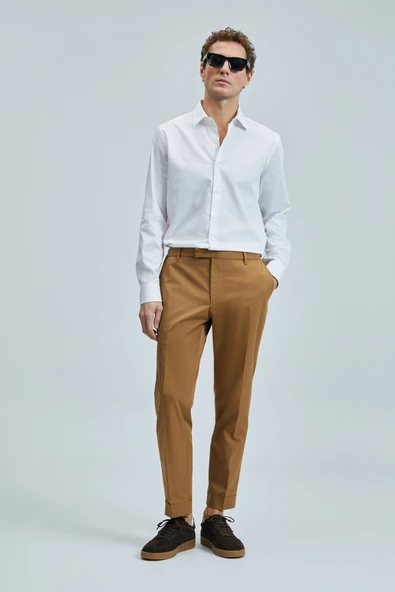 Lufian 111010634 Farla Erkek Basic Gömlek Regular Fit Beyaz Erkek Gömlek - Resim 3