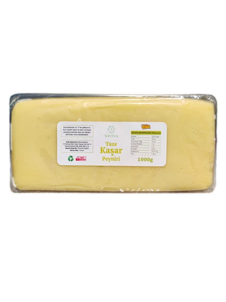 Sayina Tam Yağlı Taze Kaşar Peyniri 1000 Gr - 2
