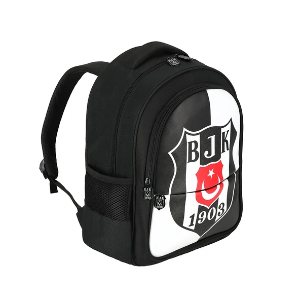 Beşiktaş Bjk 1903 Logo Desenli Suni Deri Okul Çantası - 2