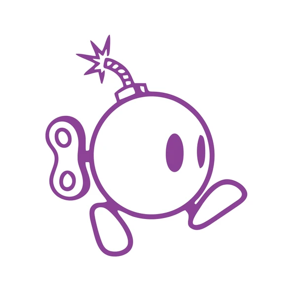 Ayaklı Bomba Sticker 17x17 Cm Mor ürün görseli