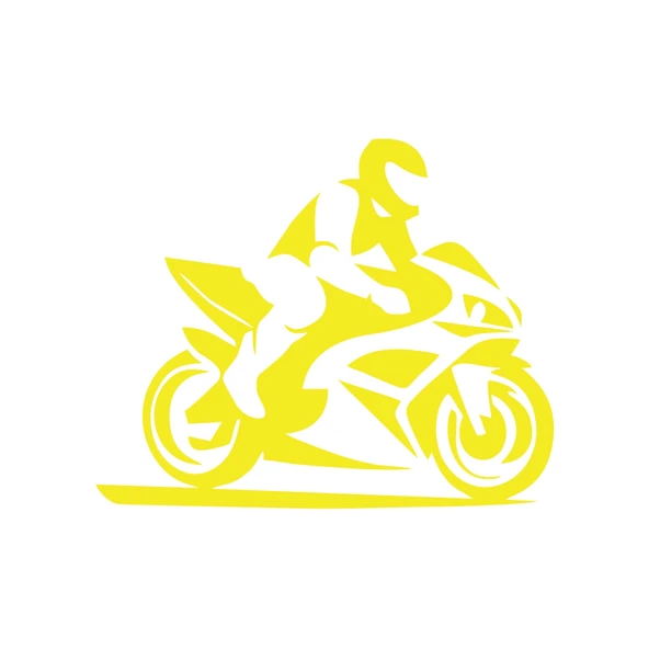 Motorcu Sticker 17x17 Cm Sarı