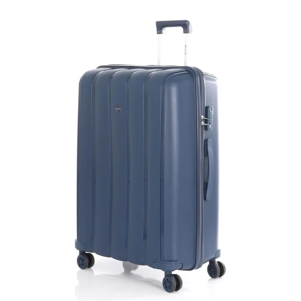 MÇS Bavul Büyük ve Kabin 2li Set Kırılmaz Silikon Valiz V305 Laci - 2