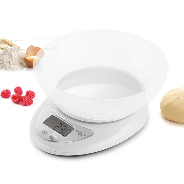 S Line Dijital Mutfak Tartısı (LCD Ekranlı, 5000g Kapasiteli, Hassas Ölçüm)