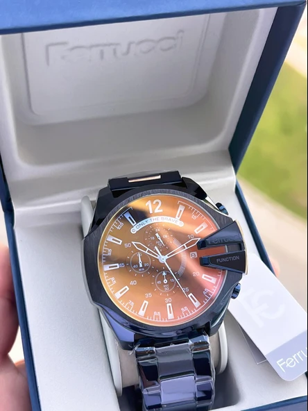 Ferrucci Otomatik Çelik Kordon 3 Atm Suya Dayanıklı Özel Tasarım Erkek Kol Saati VS.BLKT.0364 ürün görseli