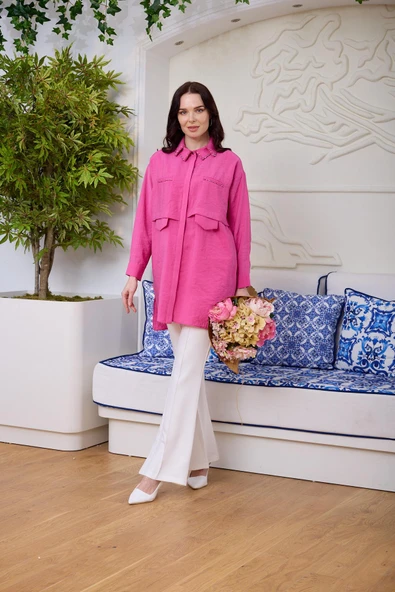 ÇİFT YAKALI TAŞLI GÖMLEK - 2