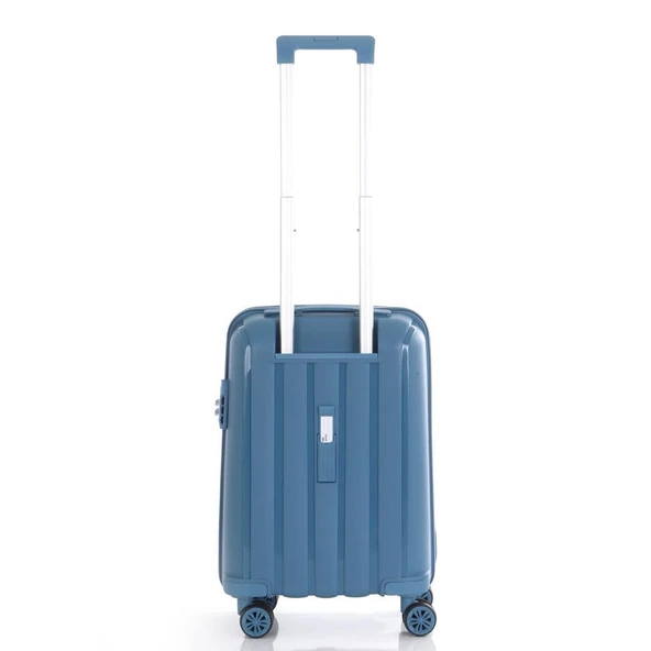 MÇS Bavul Büyük ve Kabin 2li Set Kırılmaz Silikon Valiz V305 SkyBlue - Resim 8