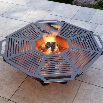 Oktagon Ateş Çukuru Izgaralı Sekizgen Barbekü Bahçeniz için Porta - Resim 10