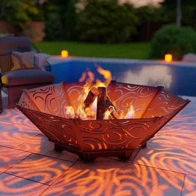 Oktagon Ateş Çukuru Izgaralı Sekizgen Barbekü Bahçeniz için Porta - Resim 8