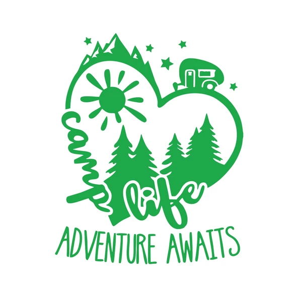 Camp Life Sticker 17x17 Cm Yeşil ürün görseli