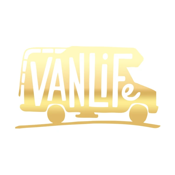 Vanlife Sticker 17x17 Cm Gold ürün görseli