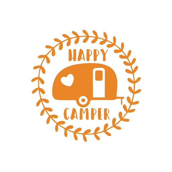 Happy Campers Sticker 17x17 Cm Turuncu