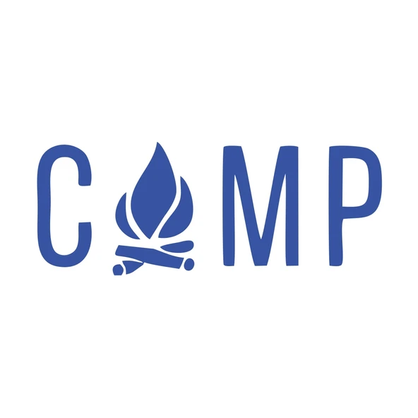 Kamp Yazı Sticker 17x17 Cm Mavi ürün görseli