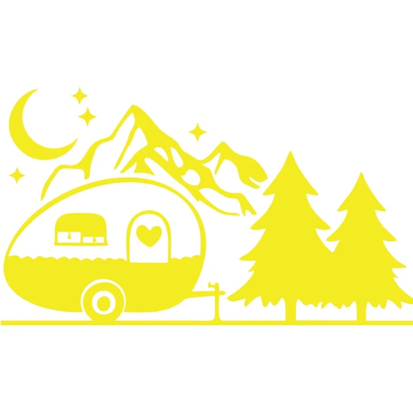 Karavan Dağlar Sticker 17x17 Cm Sarı ürün görseli