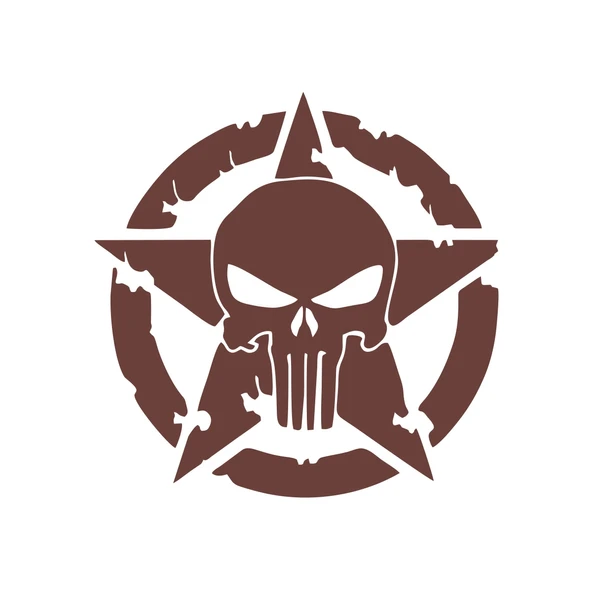 Yıldız Punisher Kurukafa Sticker 17x17 Cm Kahverengi ürün görseli
