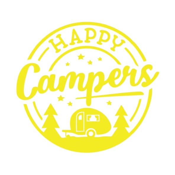 Happy Campers Sticker 17x17 Cm Sarı ürün görseli