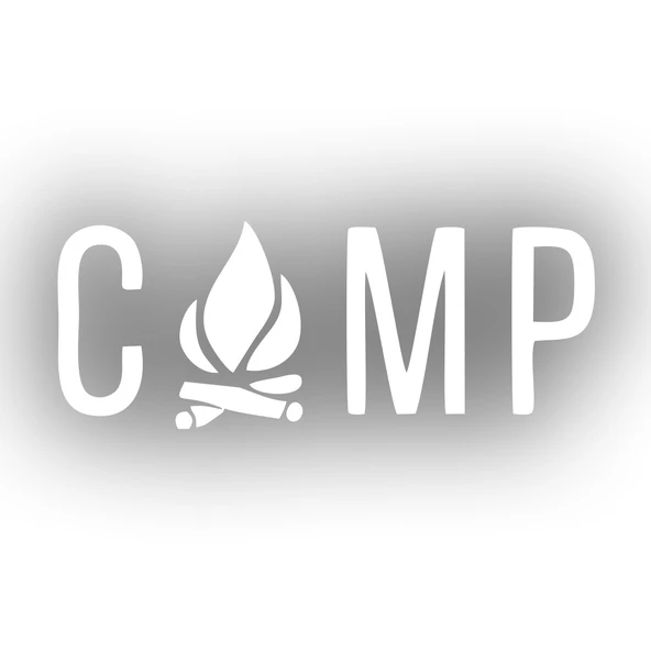 Kamp Yazı Sticker 17x17 Cm Beyaz ürün görseli