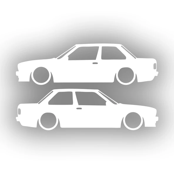Basık Bmw E30 Sticker 17x17 Cm Beyaz ürün görseli