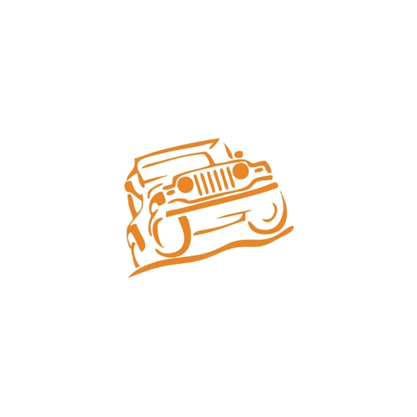 Jeep Offroad Sticker 17x17 Cm Turuncu ürün görseli