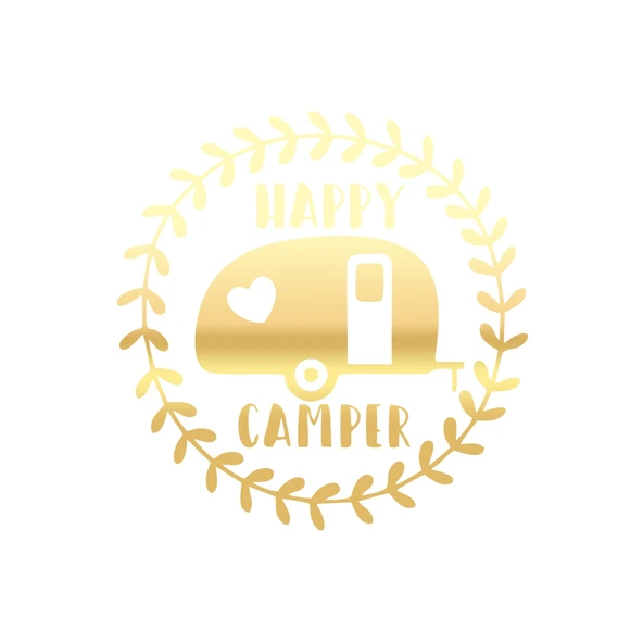 Happy Campers Sticker 17x17 Cm Gold ürün görseli