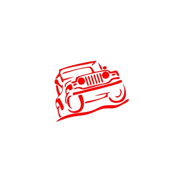 Jeep Offroad Sticker 17x17 Cm Kırmızı