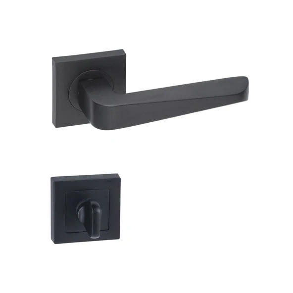 Arpat Rosa Kare Rozetli Wc Kapı Kolu Mat Siyah - 2