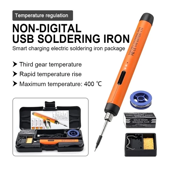 USB 5V 8W Sıcaklık Ayarlı USB Kalem Havya Seti - Resim 2