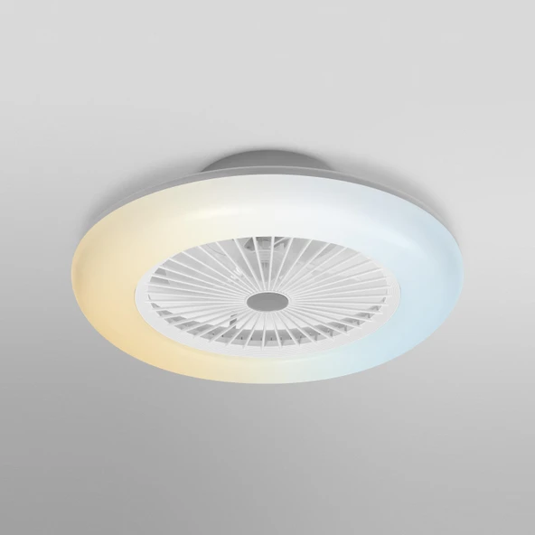 Ledvace Smart Led 75W 3000lm Beyaz Gövde WIFI Kontrollü Fanlı Led Tavan Armatürü