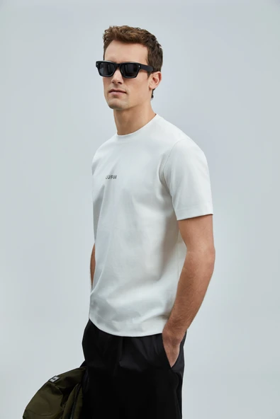 Lufian 111020235 Marcus Modern Grafik Tişort Erkek T-Shirt - Resim 5