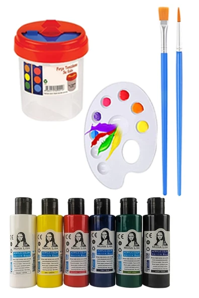 Kare Yuvarlak ve Altıgen Tuval 30 cm 6 Renk Akrilik Boya Şövale 1 Paket 30x30 cm Arkadan Zımbalı Astarlı Resim Tuvali - Resim 4