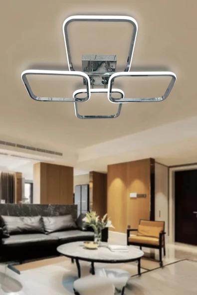 4'lü Kare Plafonyer Led Avize - 7