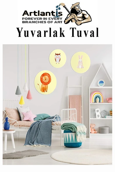 Kare Yuvarlak ve Altıgen Tuval 30 cm 2 li 1 Paket 30x30 cm Arkadan Zımbalı Astarlı Resim Tuvali Akrilik Yağlı Boya - 5
