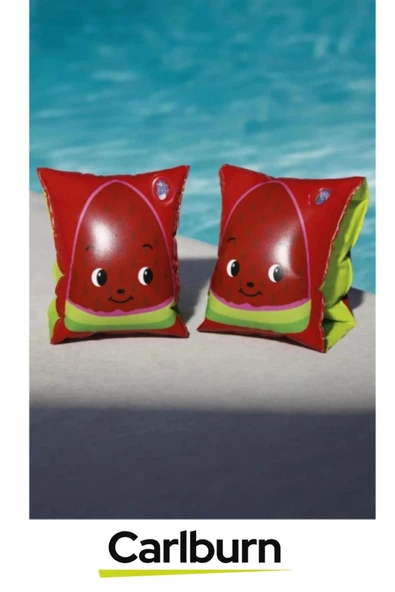 Meyve Desenli Başlangıç Seviye Çift Boğumlu 5-12 Yaş Çocuk Deniz Havuz Yüzme Öğrenme Şişme Kolluğu - 2