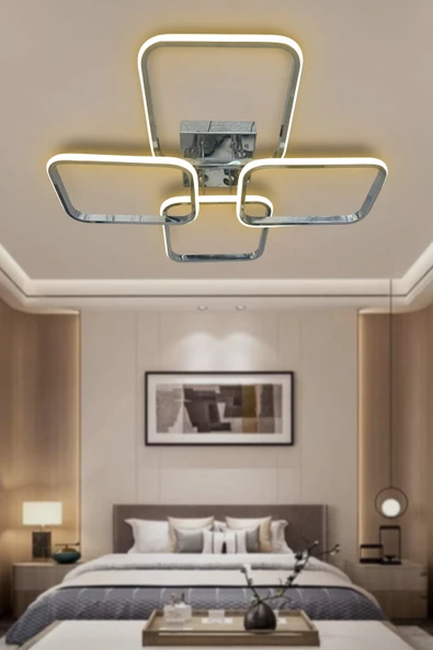 4'lü Kare Plafonyer Led Avize - 4