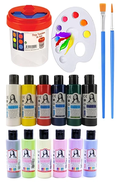 Kare Yuvarlak ve Altıgen Tuval 30 cm 12 Renk Akrilik Boya Şövale 1 Paket 30x30 cm Arkadan Zımbalı Astarlı Resim Tuvali - 4