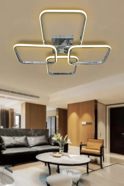 4'lü Kare Plafonyer Led Avize - 5