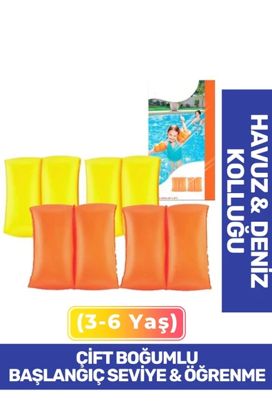 Özel Üretim Başlangıç Seviye Çift Boğumlu 3-6 Yaş Çocuk Deniz Havuz Yüzme Öğrenme Şişme Kolluğu