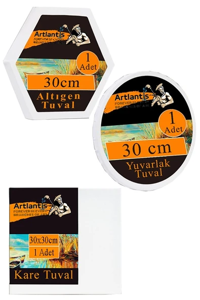 Kare Yuvarlak ve Altıgen Tuval 30 cm 1 Paket 30x30 cm Arkadan Zımbalı Astarlı Resim Tuvali Akrilik Yağlı Boya Altıgen